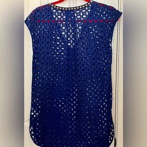 LILLY PULITZER FOR TARGET WOMENS COVERUP, Royal Blue eyelet, size small